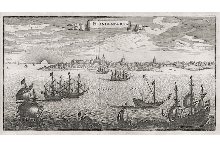 Brandenburga - Uschakovo, Merian,mědiryt 1652