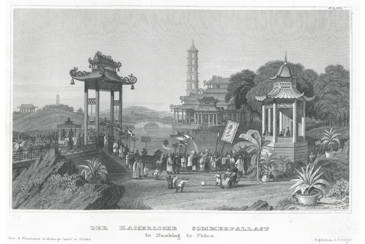 Nanking císařský palác, Meyer, oceloryt, 1850