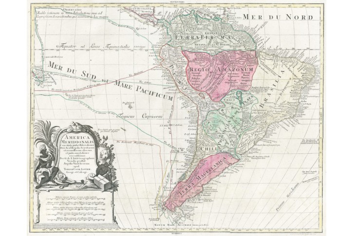 Lotter, America Meridionalis, kolor. mědiryt,1760