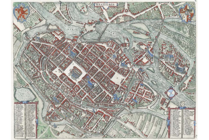 Wratislavia, Braun Hogenberg., mědiryt, 1588