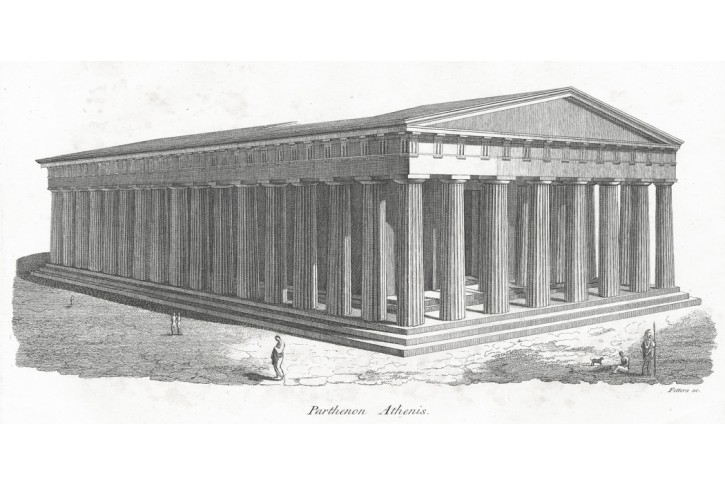 Atény Parthenon, Döbler, mědiryt, (1820)