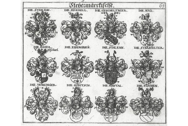 Steyermäckische 65, Siebmacher, mědiryt , 1772