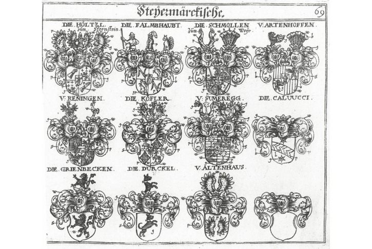 Steyermäckische 69, Siebmacher, mědiryt , 1772