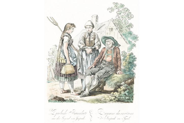 Kroj Tyrolsko Innsbruck, lept, 1821