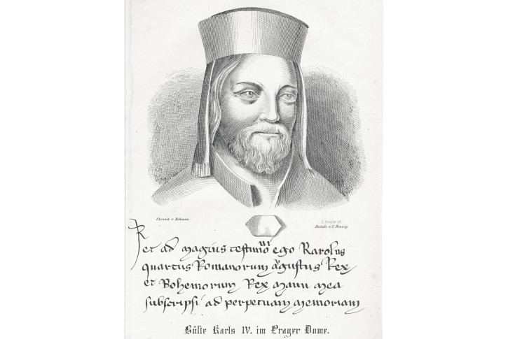 Karel IV, litografie, 1852