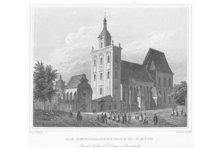 Olomouc sv. Václava, Lange, oceloryt, 1848