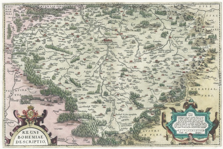 Ortelius A. : Bohemia, mědiryt, 1584