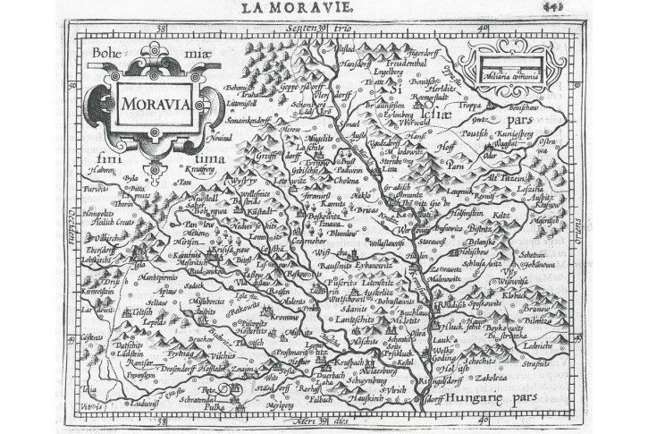 Mercator - Hondius -Moravia, malý, mědiryt, 1616