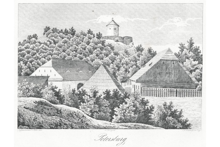 Peteršpurk Petrohrad, Heber, Litografie, 1845