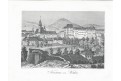 Český Krumlov od severu, Heber , litografie, 1844