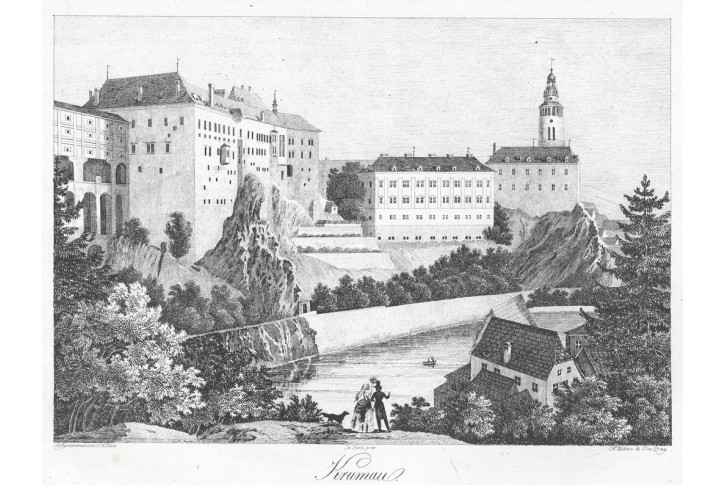 Český Krumlov, Heber , litografie, 1844