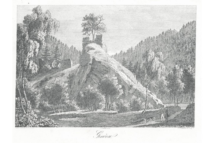 Jinčov, Heber, litografie, 1844