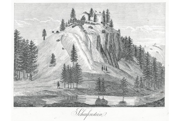 Scharfenstein, Heber, litografie, 1849