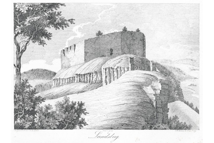 Lanšperk, Heber, litografie, 1844