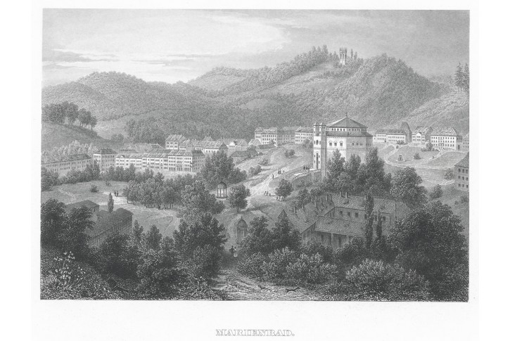 Mariánské lázně, oceloryt, 1850