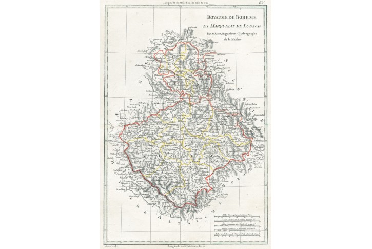 Bonne M.: Boheme et Lusace, mědiryt, 1788