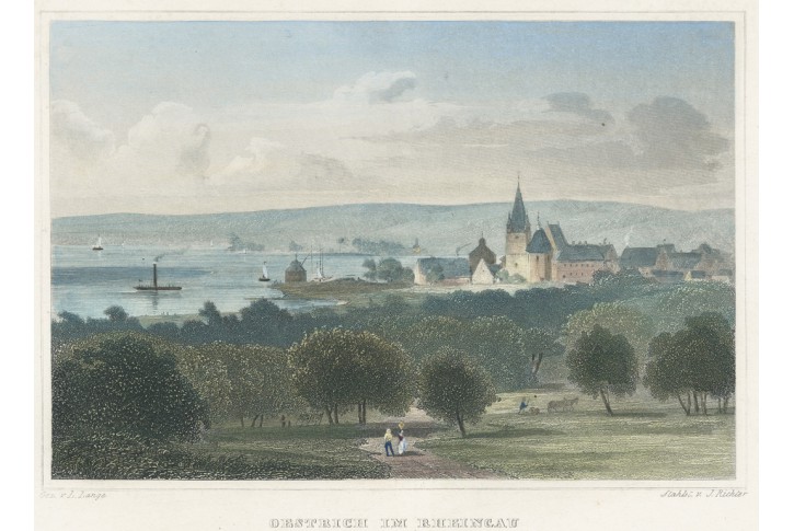 Oestrich im Rheigau, Lange, kolor. oceloryt, 1842