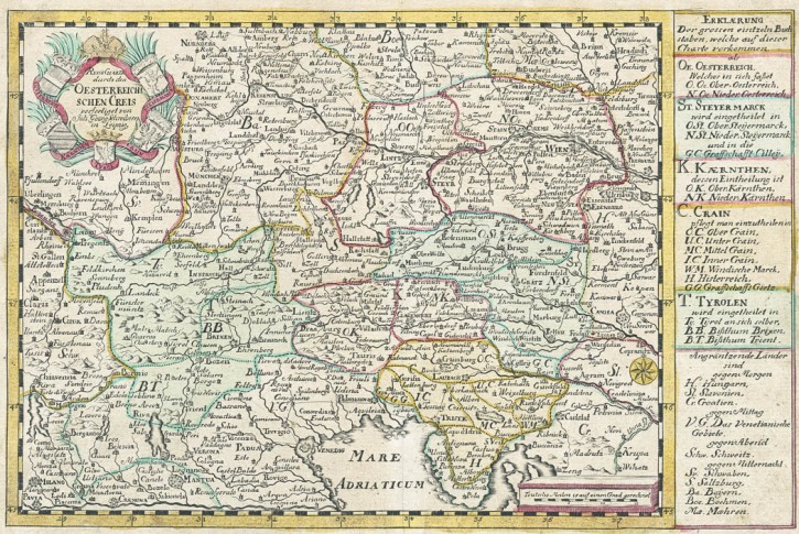 Schreiber : Oesterreichischen Creis, mědiryt, 1749