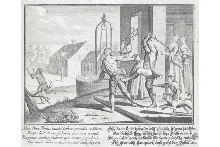 konec hazardního hráče, mědiryt, (1780)