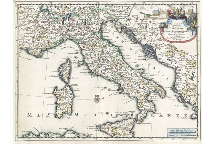 van der AA Peter. : Italie , mědiryt, 1713