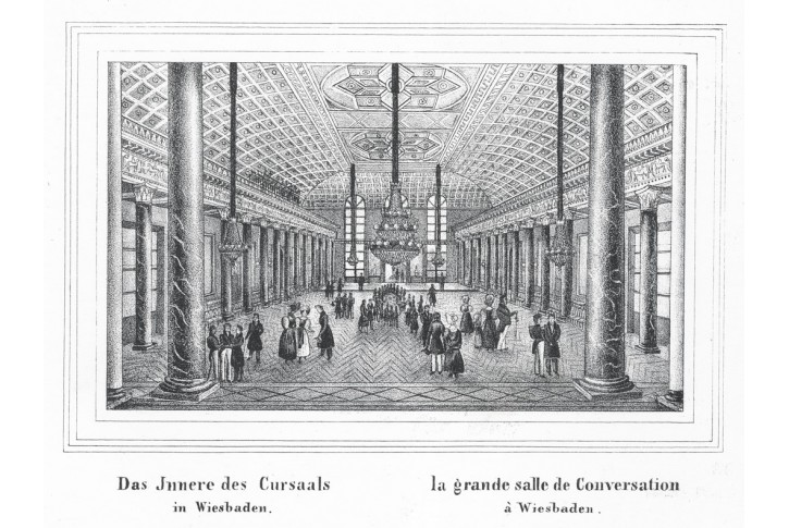 Wiesbaden Cursaal, Sanzio, litografie, (1830)