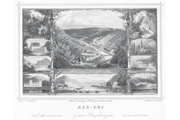 Bad Ems, Rohbock,  oceloryt, 1850