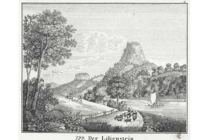 Lilienstein, Neue, litografie,1837