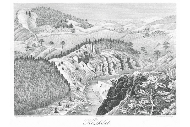 Kozí Hřbet, Heber, litografie, 1847