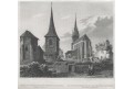 Praha Chrám sv. Štěpána, Mikovec, oceloryt 1860