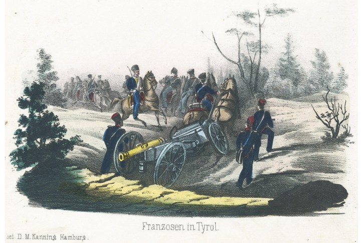 Napoleonská armáda Tyrol, kolor litografie, (1840)