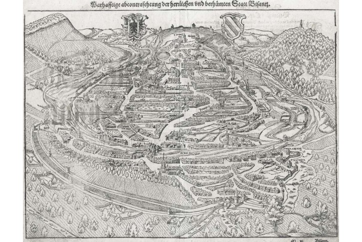 Besancon, S. Münster, dřevořez, (1560)