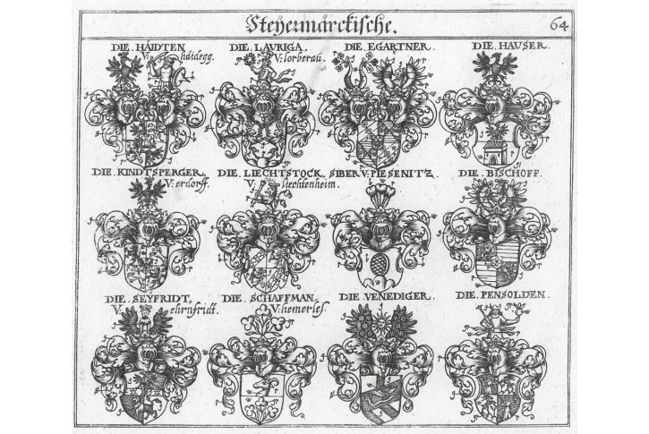 Steyermäckische 64, Siebmacher, mědiryt , 1772