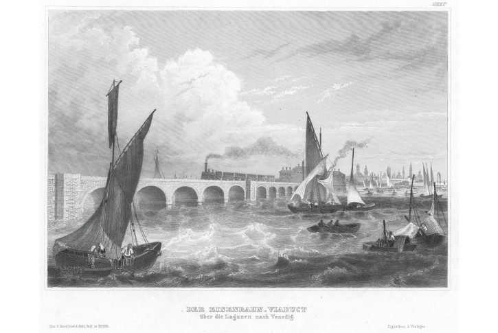 Venezia Viaduct, Meyer, oceloryt, 1850