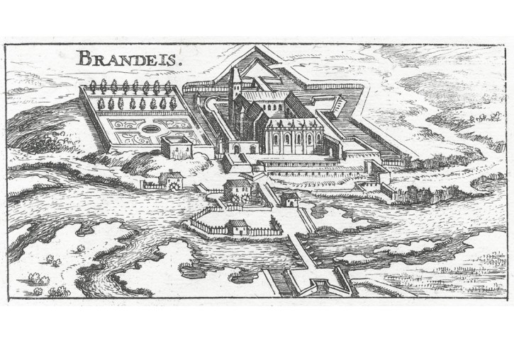 Brandýs nad Labem,  Riegel, mědiryt 1687