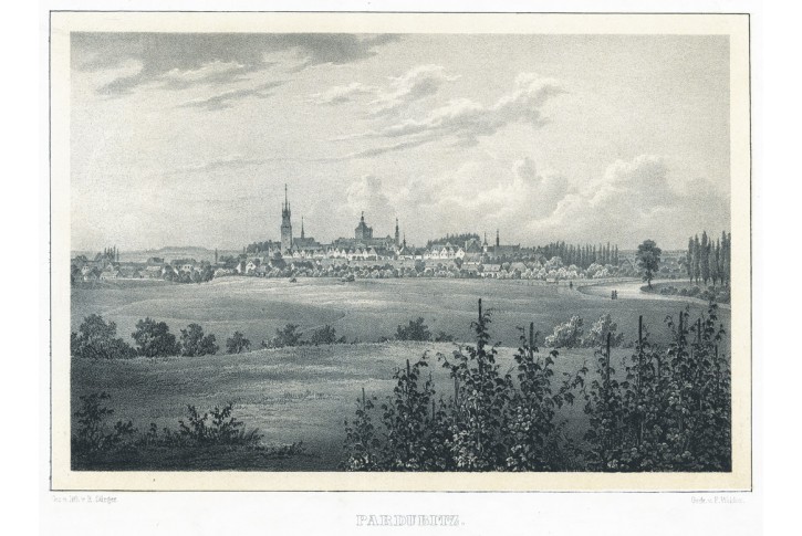 Pardubice, Semmler, litografie, 1845