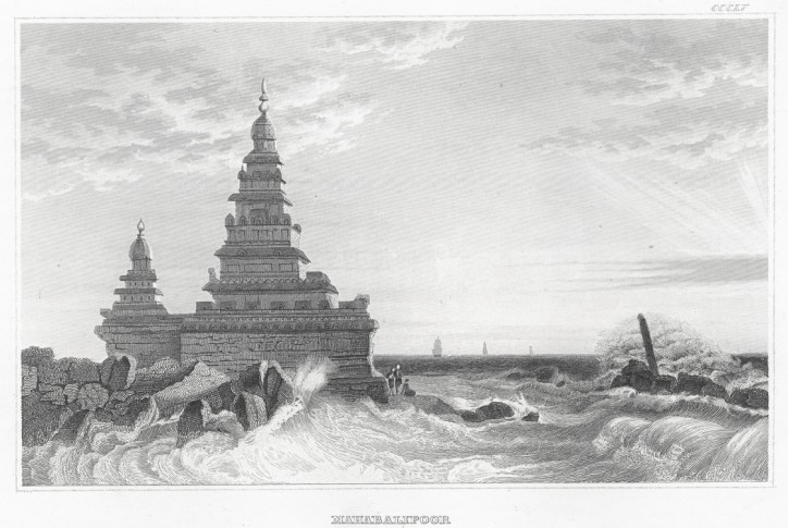 Mahabalipuram (Indie), Meyer, oceloryt, 1850