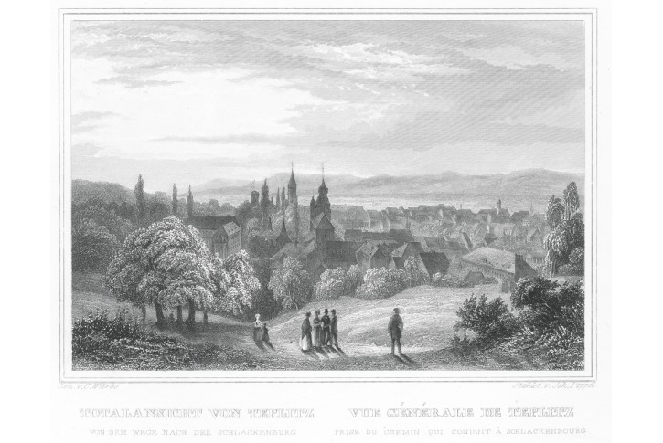 Teplice celkový pohled, Schimmer, 1842