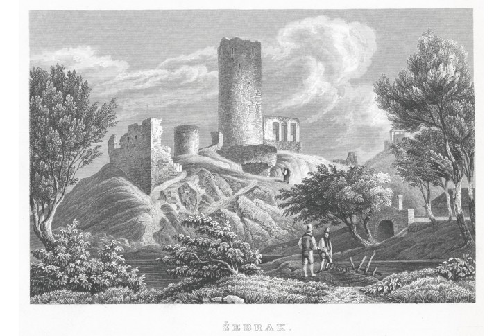 Žebrák, Gerle, oceloryt, 1842