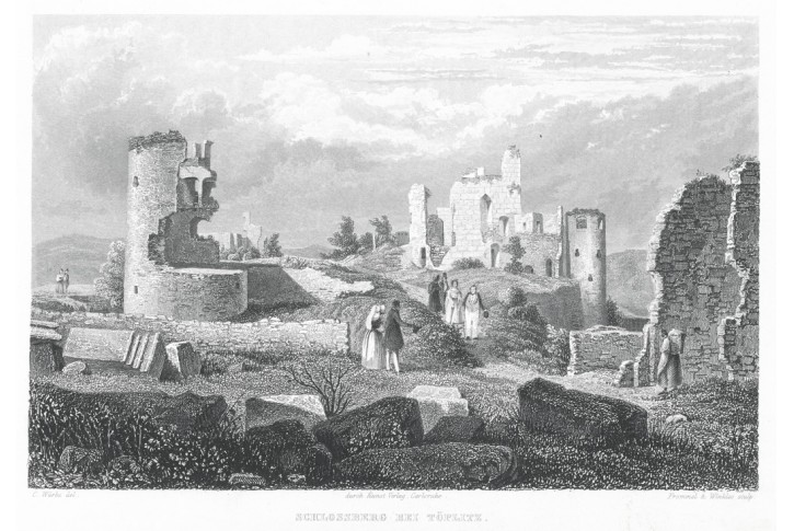 Teplice Schlossberg, Gerle, oceloryt, 1842