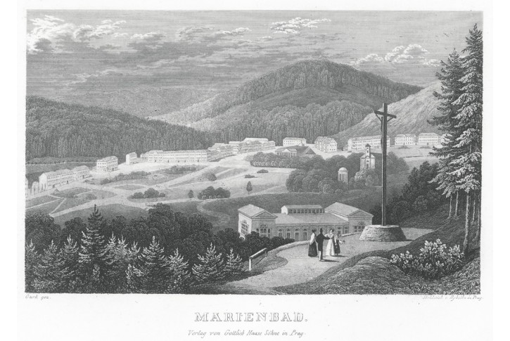 Mariánské Lázně, Haase, oceloryt 1838